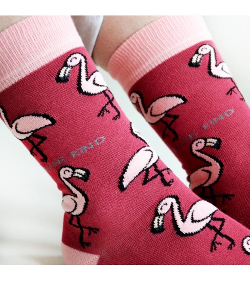 Rettet die Flamingos - Bambus Socken Bare Kind socke kuschelsocken für damen lustig herren farbige coole socken