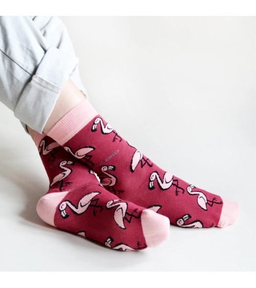 Rettet die Flamingos - Bambus Socken Bare Kind socke kuschelsocken für damen lustig herren farbige coole socken