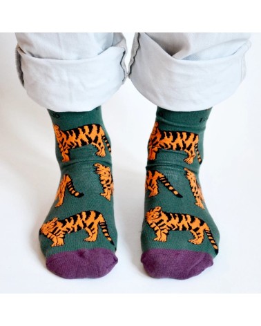 Rettet die Tiger - Bambus Socken Bare Kind socke kuschelsocken für damen lustig herren farbige coole socken