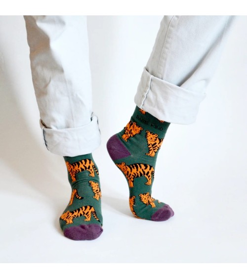 Sauvez les Tigres - Chaussettes en bambou Bare Kind jolies pour femme originales pour homme chausset rigolotes drole Suisse