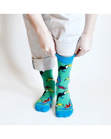 Sauvez les Toucans - Chaussettes en bambou Bare Kind jolies pour femme originales pour homme chausset rigolotes drole Suisse