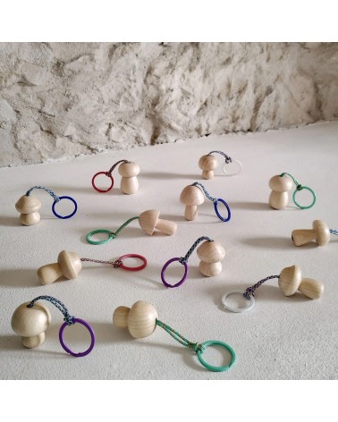 Mushroom Nr. 4 - Wooden Keychain 5mm Paper original gift idea switzerland