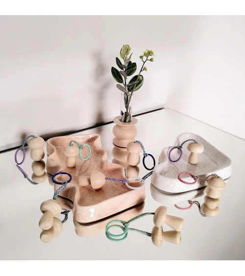 Mushroom Nr. 4 - Wooden Keychain 5mm Paper original gift idea switzerland