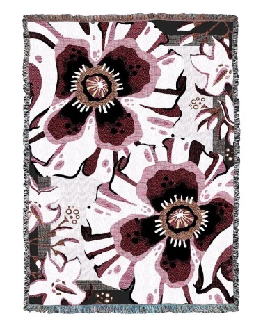 Deadly Bloom Drama - Plaid en coton House of Hopstock plaide pour canapé plaid cocooning couverture douce suisse