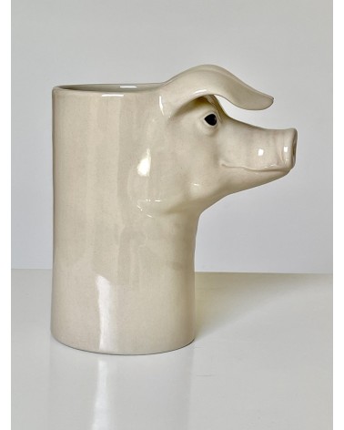 Cochon - Pot à ustensiles de cuisine Quail Ceramics original suisse
