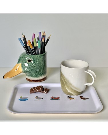 Mallard duck - Animal Pencil pot & Flower pot Quail Ceramics pretty pen pot holder cutlery toothbrush makeup brush