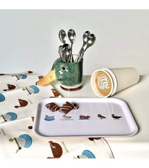 Mallard duck - Animal Pencil pot & Flower pot Quail Ceramics pretty pen pot holder cutlery toothbrush makeup brush