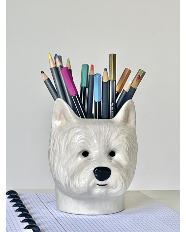 Westie - Stiftehalter & Blumentopf - Hund Quail Ceramics schreibtisch büro kinder besteckbehälter make up pinselhalter