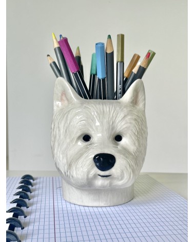 Westie - Portapenne e Vasi per piante - Cane Quail Ceramics da scrivania eleganti design originali bambina particolari