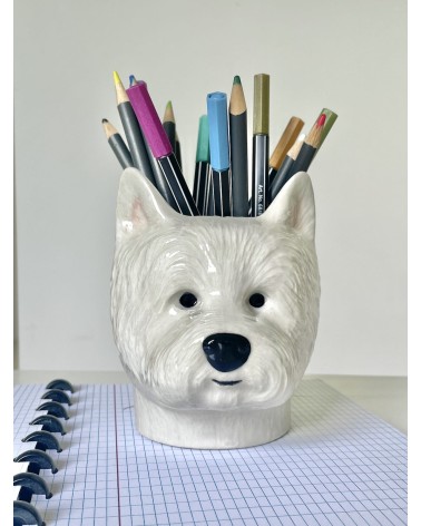 Westie - Stiftehalter & Blumentopf - Hund Quail Ceramics schreibtisch büro kinder besteckbehälter make up pinselhalter