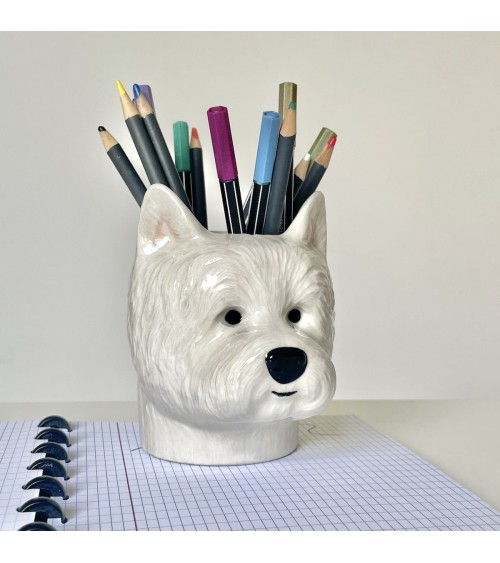 Westie - Stiftehalter & Blumentopf - Hund Quail Ceramics schreibtisch büro kinder besteckbehälter make up pinselhalter