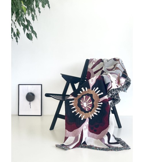 Deadly Bloom Drama - Plaid en coton House of Hopstock plaide pour canapé plaid cocooning couverture douce suisse