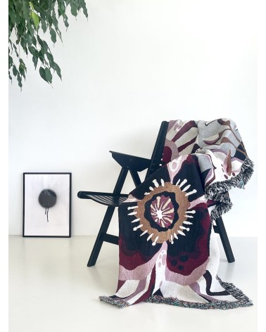 Deadly Bloom Drama - Plaid en coton House of Hopstock plaide pour canapé plaid cocooning couverture douce suisse