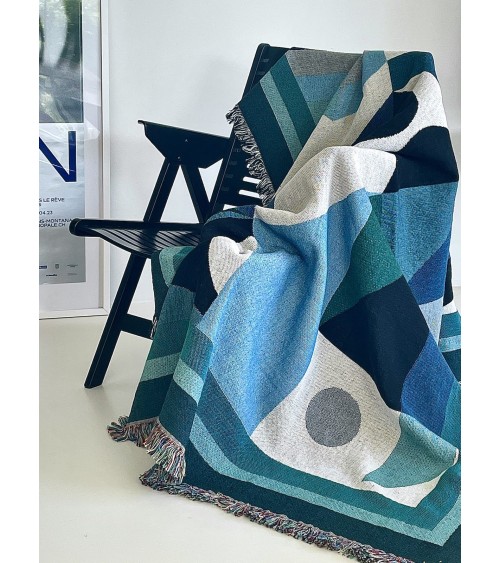 Space Odyssey Neptune - Woven cotton blanket House of Hopstock best cozy soft throws and blankets for sofa