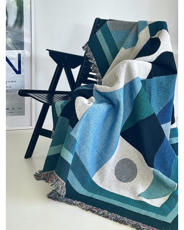 Space Odyssey Neptune - Woven cotton blanket House of Hopstock best cozy soft throws and blankets for sofa