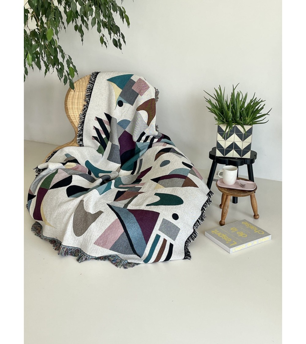 Space Odyssey - Plaid en coton House of Hopstock plaide pour canapé plaid cocooning couverture douce suisse