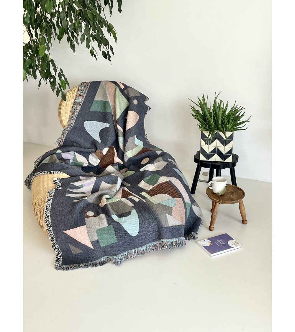 Space Odyssey - Plaid en coton House of Hopstock plaide pour canapé plaid cocooning couverture douce suisse