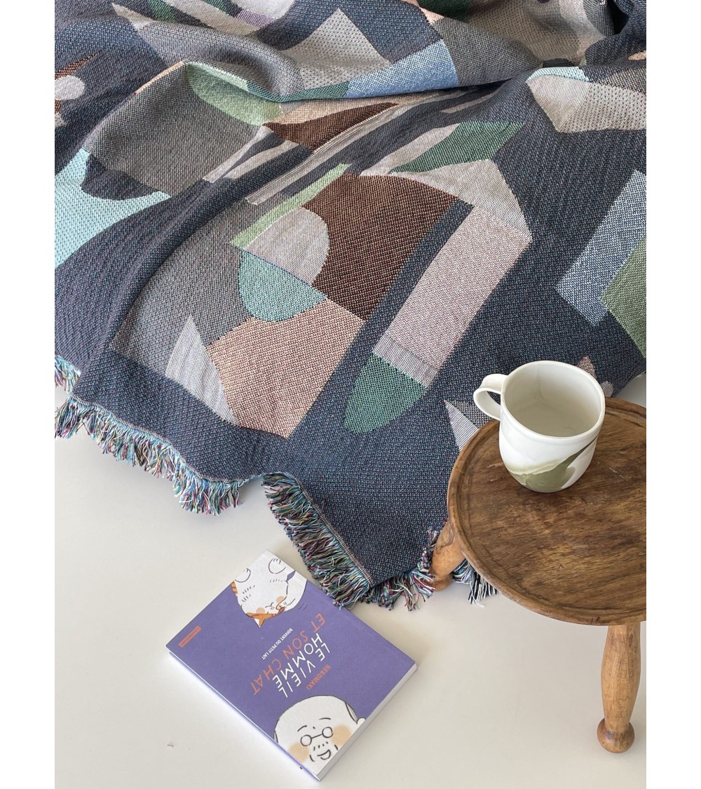 Space Odyssey - Plaid en coton House of Hopstock plaide pour canapé plaid cocooning couverture douce suisse