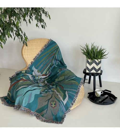 Tropicana Luna - Coperta in cotone House of Hopstock di qualità per divano coperte plaid