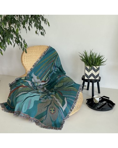 Tropicana Luna - Plaid en coton House of Hopstock plaide pour canapé plaid cocooning couverture douce suisse