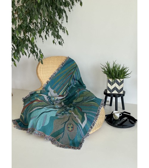 Tropicana Luna - Plaid en coton House of Hopstock plaide pour canapé plaid cocooning couverture douce suisse