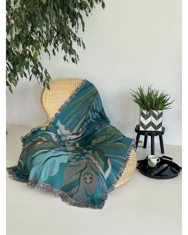 Tropicana Luna - Plaid en coton House of Hopstock plaide pour canapé plaid cocooning couverture douce suisse