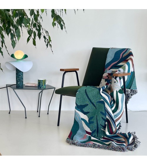 Tropicana - Plaid en coton House of Hopstock plaide pour canapé de lit cocooning chaud