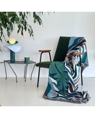 Tropicana - Plaid en coton House of Hopstock plaide pour canapé de lit cocooning chaud