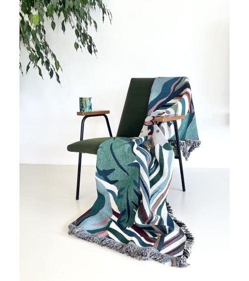 Tropicana - Plaid en coton House of Hopstock plaide pour canapé de lit cocooning chaud