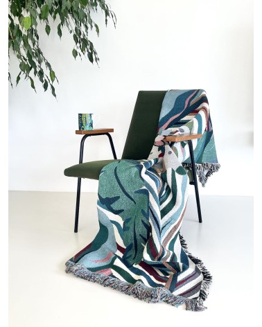 Tropicana - Woven cotton blanket House of Hopstock best cozy soft throws and blankets for sofa