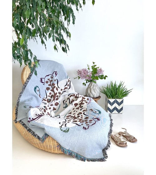 Leopardo - Coperta in cotone House of Hopstock di qualità per divano coperte plaid