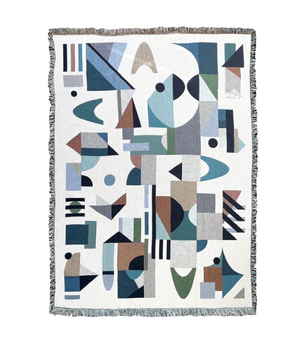 Space Odyssey Borealis - Plaid en coton House of Hopstock plaide pour canapé plaid cocooning couverture douce suisse
