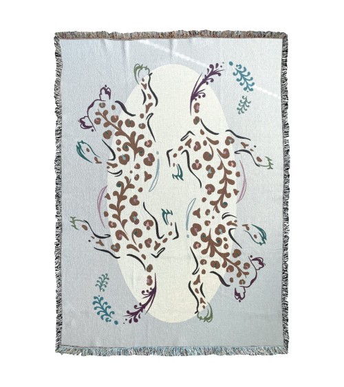 Leopard - Woven cotton blanket House of Hopstock best for sofa throw warm cozy soft