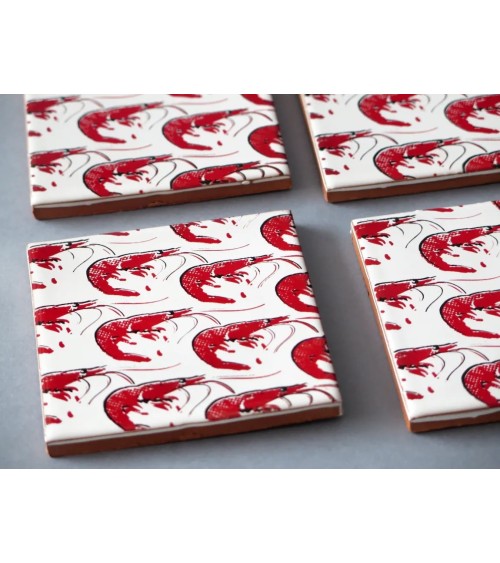Crevettes - Sous verre en céramique Bussoga dessous de repose design originaux