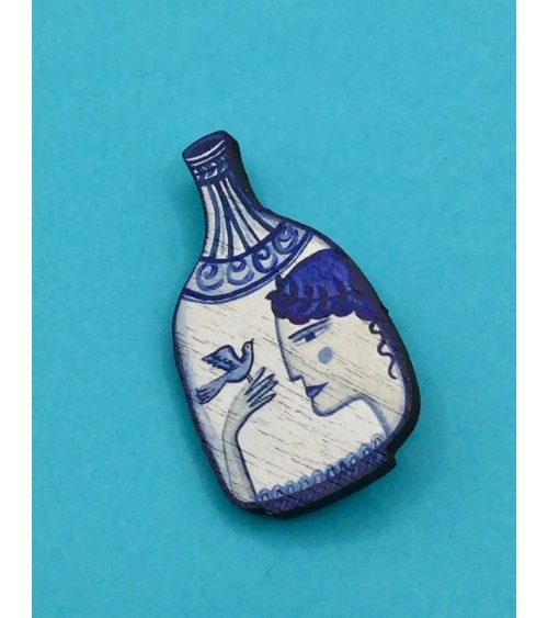 Broche - Vase mythologie grecque Su Owen pins rare métal originaux bijoux suisse