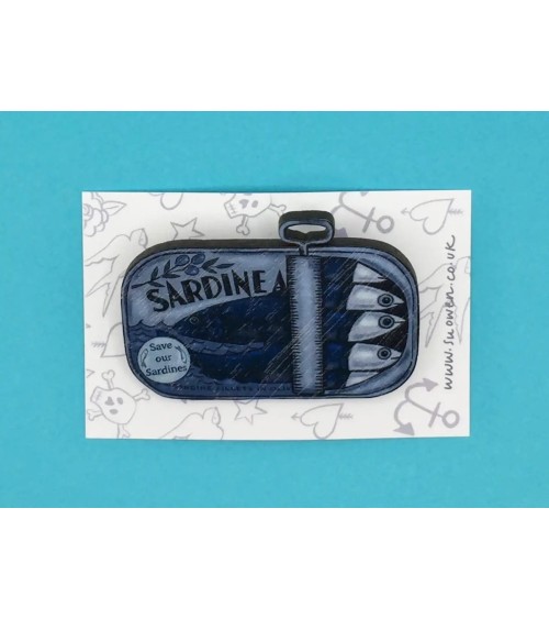 Brosche - Rettet unsere Sardinen Su Owen Anstecknadel Ansteckpins pins anstecknadeln kaufen