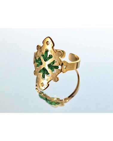 CALA Gold Green - Adjustable ring Camille Enrico Paris cute fashion design designer for women