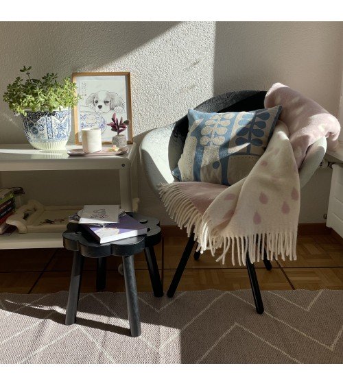 Wool Blanket - RAINY DAYS Pink Brita Sweden best for sofa throw warm cozy soft