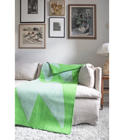 FLASH Pistage - Couverture en laine et coton Brita Sweden plaide pour canapé plaid cocooning couverture douce suisse