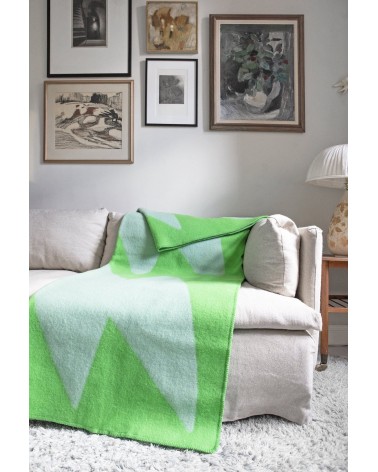 FLASH Pistage - Couverture en laine et coton Brita Sweden plaide pour canapé de lit cocooning chaud