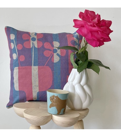 Amélia - Housse de Coussin 40x40 cm Mermade Impressions Textiles pour canapé decoratif salon chaise deco