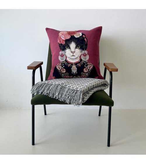 Portrait de chat - Frida Kahlo - Housse de coussin Yapatkwa coussins décoratifs pour canapé salon deco original suisse