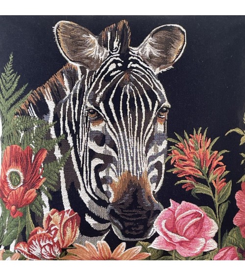 Zebra mit Blumen - Kissenbezug Yapatkwa zierkissen sofa deko kissen kaufen dekokissen sofakissen