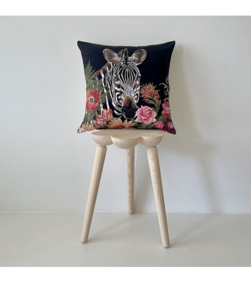 Zebra mit Blumen - Kissenbezug Yapatkwa kissen für sofa kissenbezüge zierkissen sofakissen dekokissen kaufen