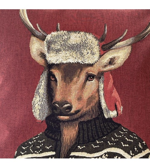 Cerf alpiniste - Housse de coussin Yapatkwa coussins décoratifs pour canapé salon deco original suisse