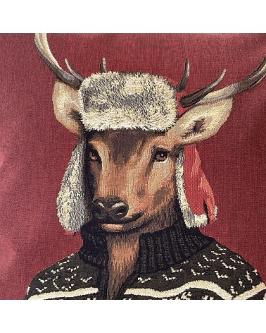 Cerf alpiniste - Housse de coussin Yapatkwa coussins décoratifs pour canapé salon deco original suisse