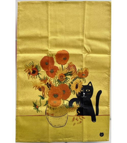 Sunflower Cat - Tea Towel Niaski best kitchen hand towels fall funny cute
