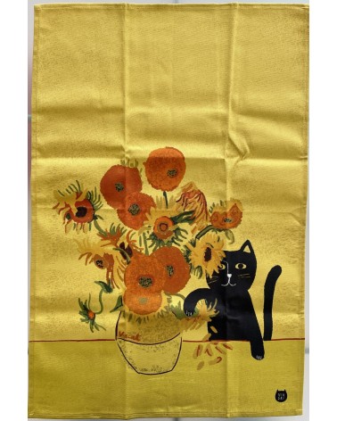 Sunflower Cat - Tea Towel Niaski best kitchen hand towels fall funny cute