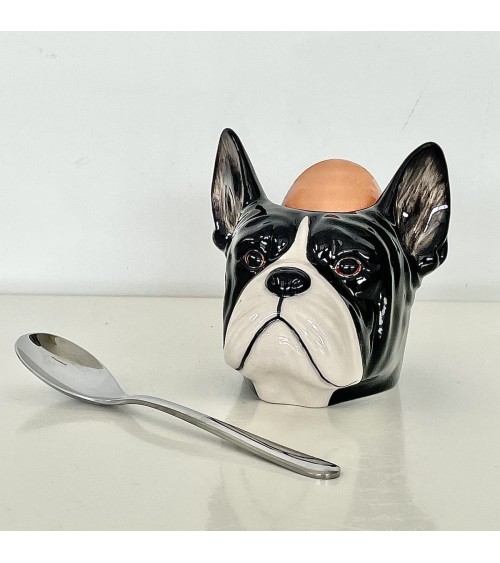 Bulldog Francese - Porta uova in ceramica Quail Ceramics portauova design particolari