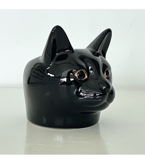 Lucky - Black Cat - Eggcup Quail Ceramics cute egg cup holder